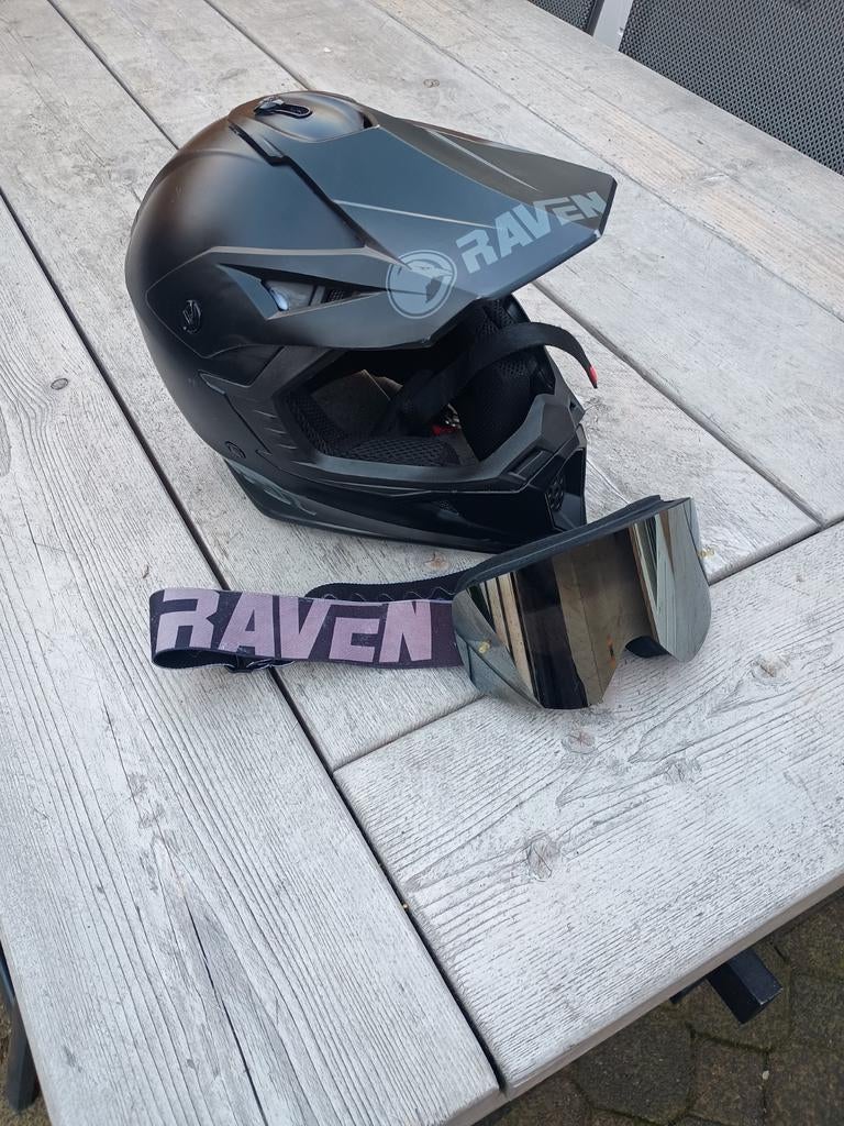 Raven Cross helmet.., Motoren, Kleding | Motorhelmen, Ophalen, Tweedehands, Offroadhelm, Overige merken