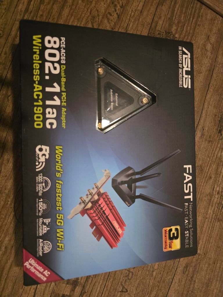 ASUS PCE-AC68 Dual-Band PCI-E Adapter, Ophalen