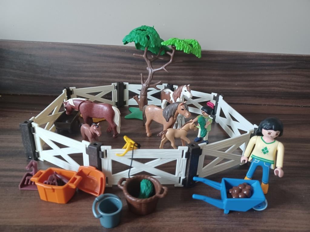 Playmobil pony weide, Ophalen of Verzenden, Zo goed als nieuw, Complete set