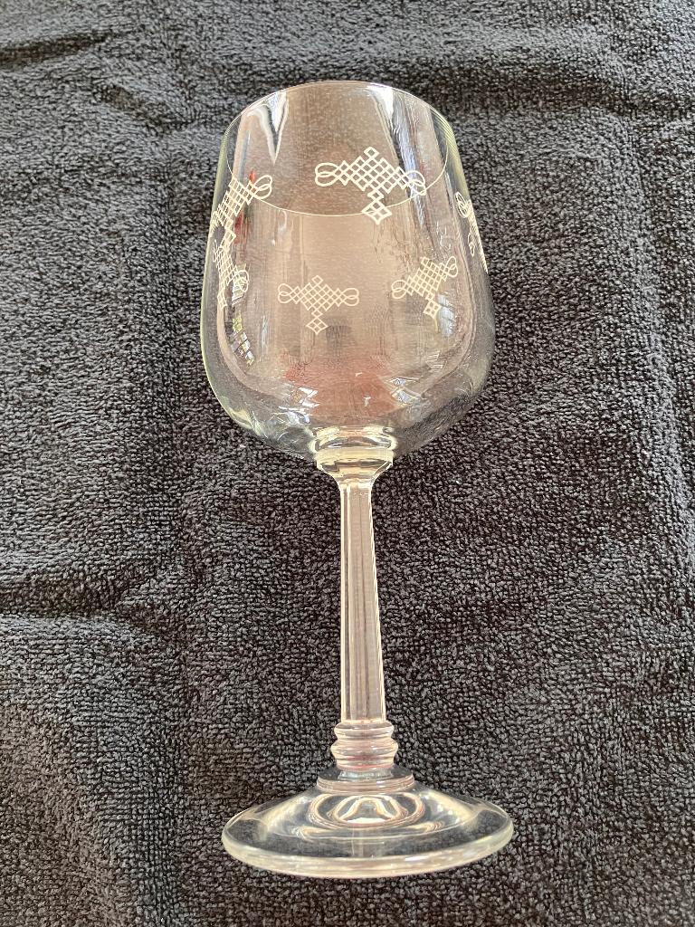 Vintage gegraveerde wijnglazen, Antiek en Kunst, Ophalen of Verzenden