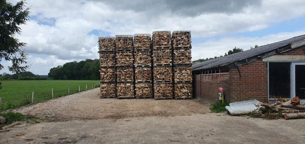 Droog haardhout / brandhout | Mix eiken beuken essen berken, Tuin en Terras, Haardhout, 6 m³ of meer, Ophalen, Overige houtsoorten