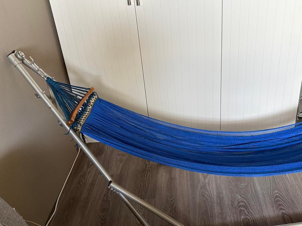 Hangmat inklapbaar 2.20-2.70 cm *zgan*, Tuin en Terras, Hangmatten, Ophalen, Zo goed als nieuw, Inklapbaar