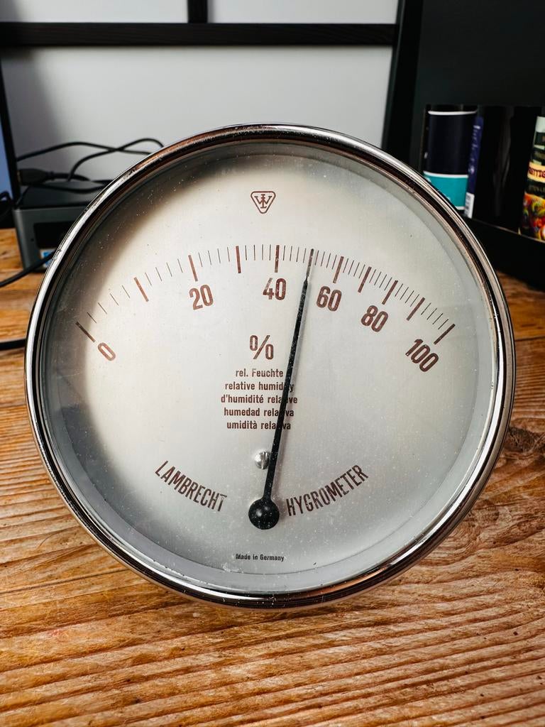 Vintage Lambrecht Hygrometer - Made in Germany, Ophalen of Verzenden, Gebruikt, Weerstation