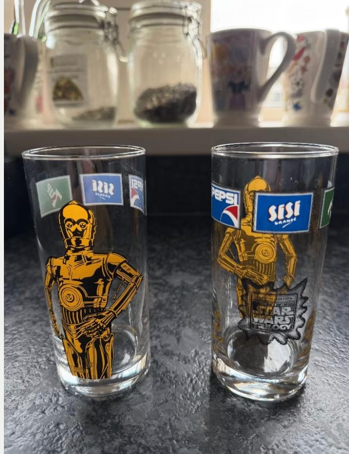 2x Star Wars C-3PO Pepsi / Sisi glazen – Special Edition, Ophalen, Zo goed als nieuw, Overige typen