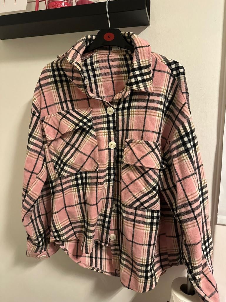 Roze geruit vest met knopen, Kleding | Dames, Ophalen of Verzenden, Zo goed als nieuw, Maat 36 (S), Roze