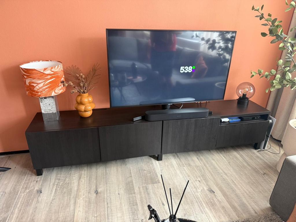 IKEA Besta tv-meubel zwart, Huis en Inrichting, Kasten | Televisiemeubels, Ophalen, Overige materialen, Gebruikt, 200 cm of meer