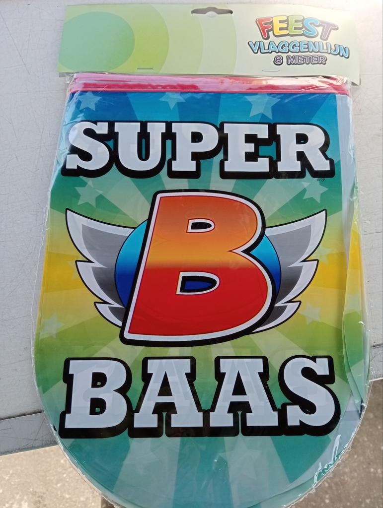 Feestversiering: Vlaggenlijnen en Welkom Thuis spandoek, Ophalen of Verzenden, Nieuw, Versiering, Verjaardag