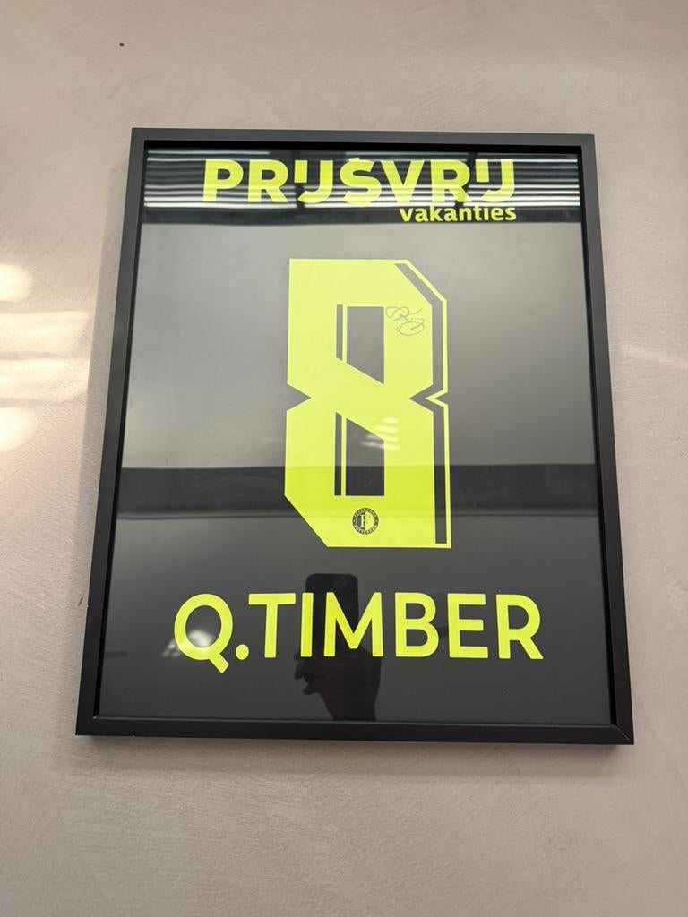 Quinten Timber gesigneerd Feyenoord shirt, Ophalen of Verzenden, Zo goed als nieuw, Feyenoord, Shirt