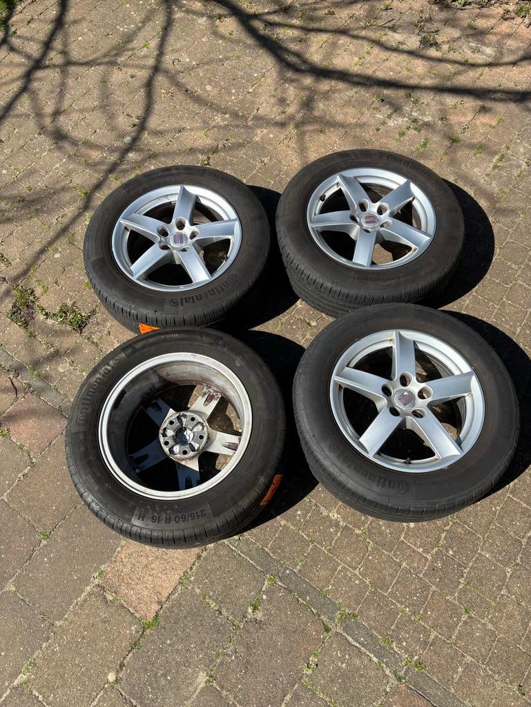 215/60 R16 zomerbanden met velgen, Auto-onderdelen, Banden en Velgen, Ophalen, 16 inch, Banden en Velgen, Zomerbanden