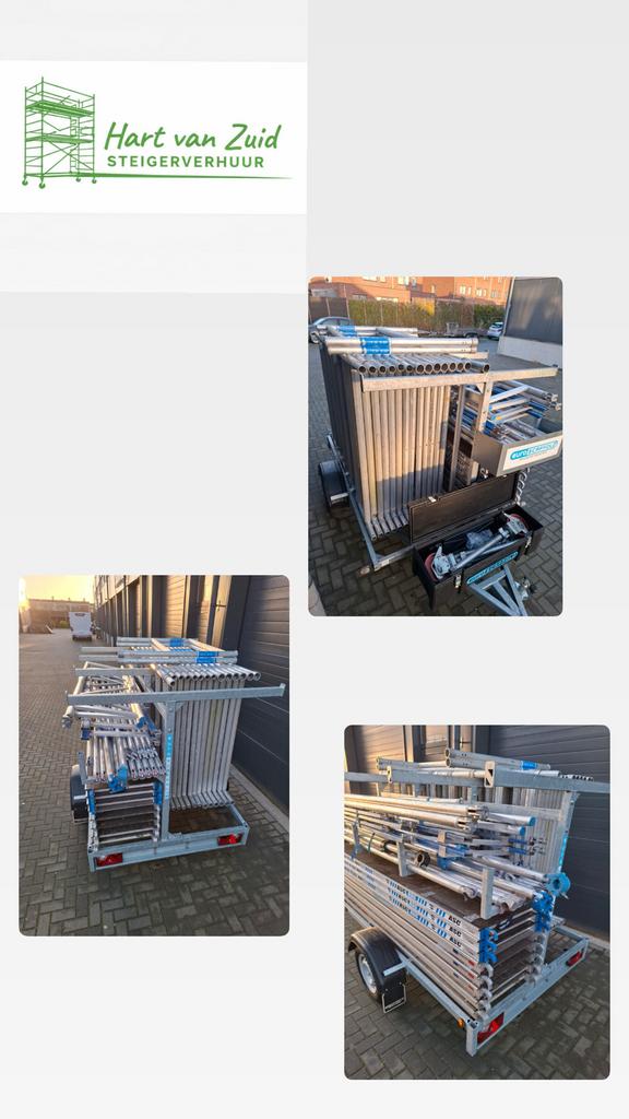 Steiger op aanhanger, Ophalen of Verzenden, Gebruikt, Rolsteiger of Kamersteiger, 5 meter of hoger