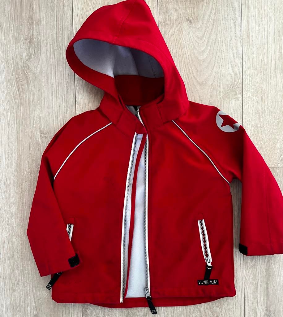 Villervalla (Zweeds) waterdichte kinderjas met reflectoren, Kinderen en Baby's, Ophalen of Verzenden, Gebruikt, Jongen of Meisje