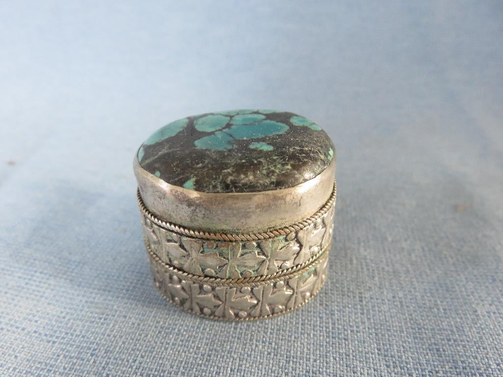 Medicijn doosje met steen inleg - 20e eeuw, Ophalen of Verzenden