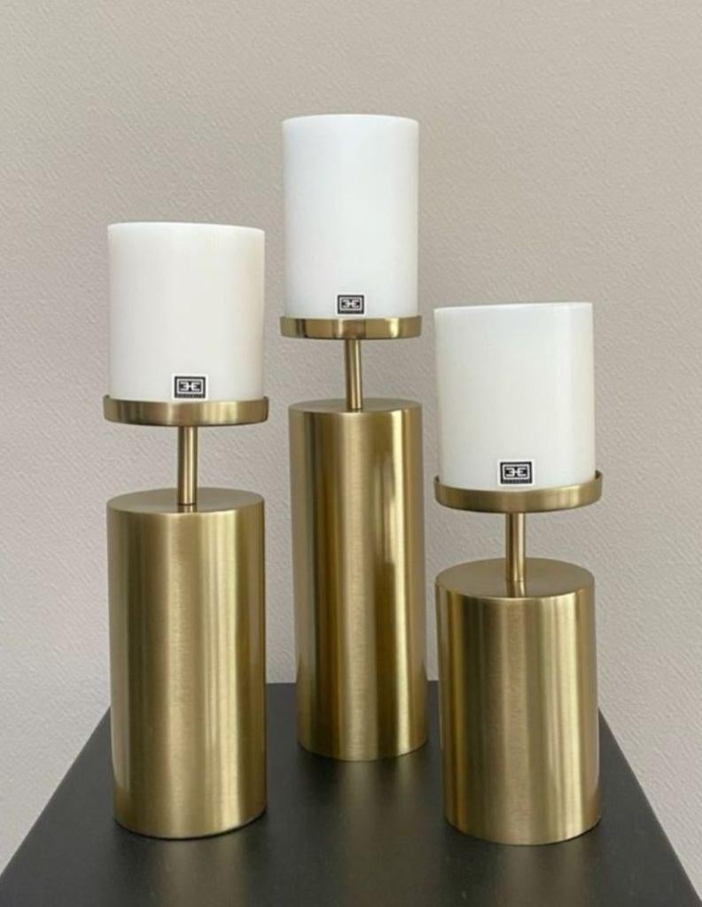 kersten Set kandelaren Sara Gold 11x23 11x28 11x33 cm, Overige kleuren, 25 tot 50 cm, Nieuw, Ophalen of Verzenden