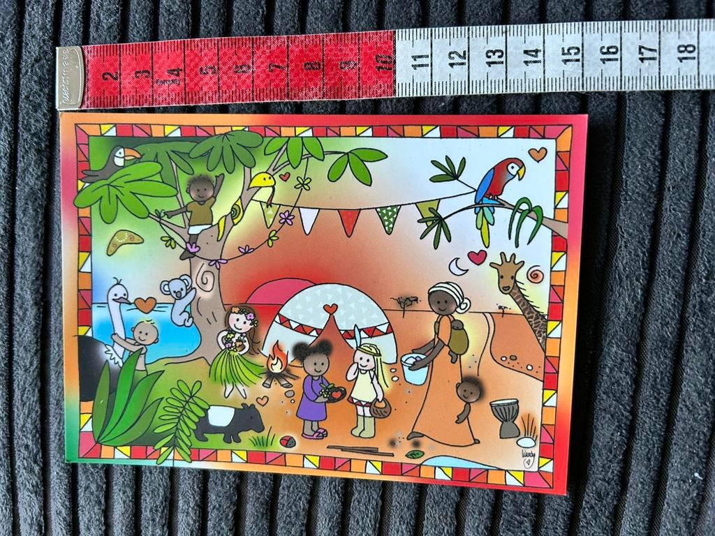 1635. Kaart illustr Wereld kindjes, Verzamelen, Ansichtkaarten | Themakaarten, Ongelopen, Ophalen of Verzenden