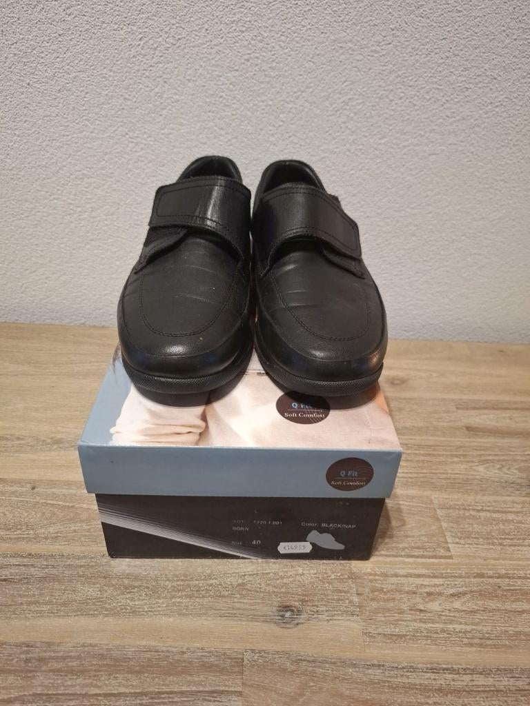 Q Fit Bonn klittenbandschoenen Soft Comfort maat 40, Zwart, Overige typen, Q fit shoes, Ophalen of Verzenden