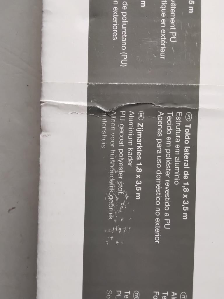 Uittrekbaar windscherm 1.8 x 3.5 m, Tuin en Terras, Ophalen, Aluminium, Zo goed als nieuw, 200 cm of meer