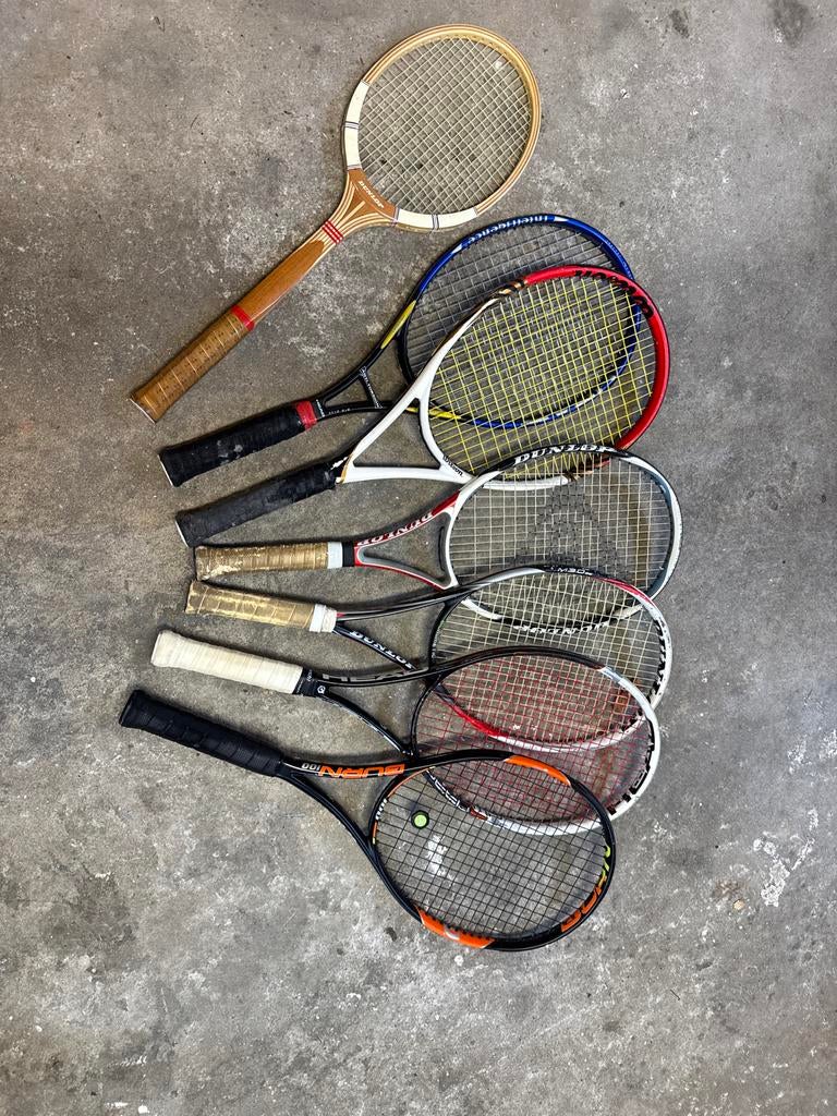 Partij tennisrackets, Ophalen of Verzenden, Gebruikt, Racket, Dunlop