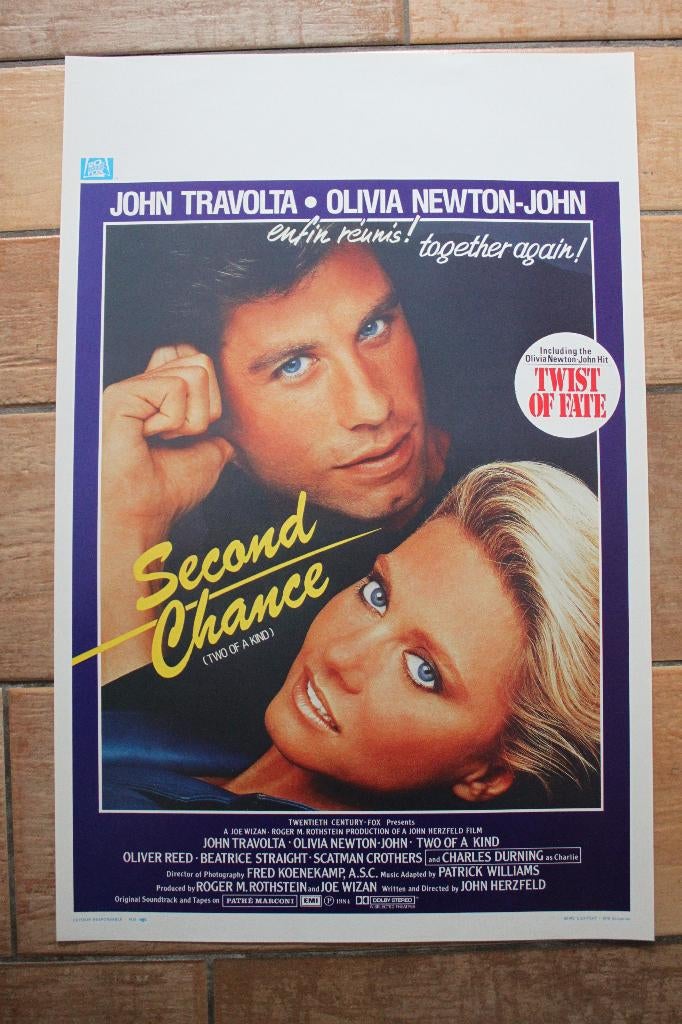 filmaffiche John Travolta Two Of A Kind filmposter, Verzamelen, Rechthoekig Staand, Ophalen of Verzenden, Zo goed als nieuw, A1 t/m A3