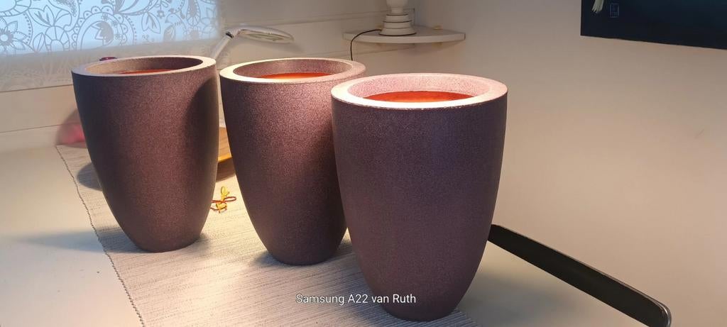 3 Capi Europe Amphora plantpotten, gerecycled kunststof, Ophalen