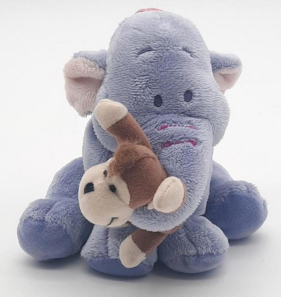 Lollifant knuffeltje met aapje Nicotoy ca. 14cm hoog, Ophalen of Verzenden, Winnie de Poeh of vrienden, Zo goed als nieuw, Knuffel