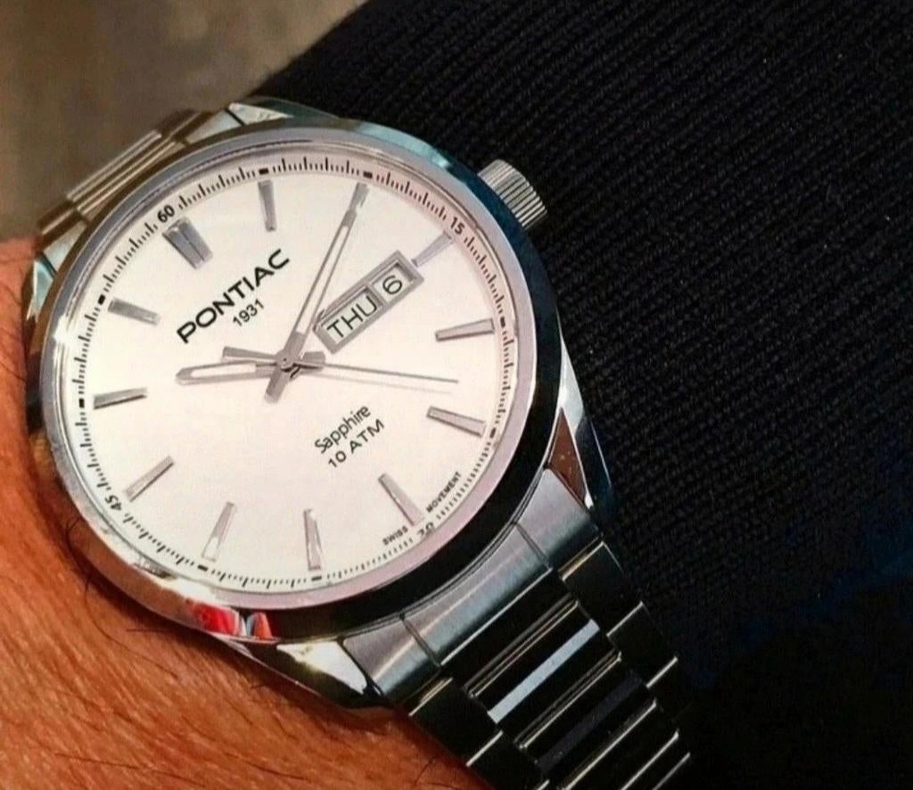 Nieuw Pontiac horloge Victor, Overige merken, Staal, Staal, Polshorloge