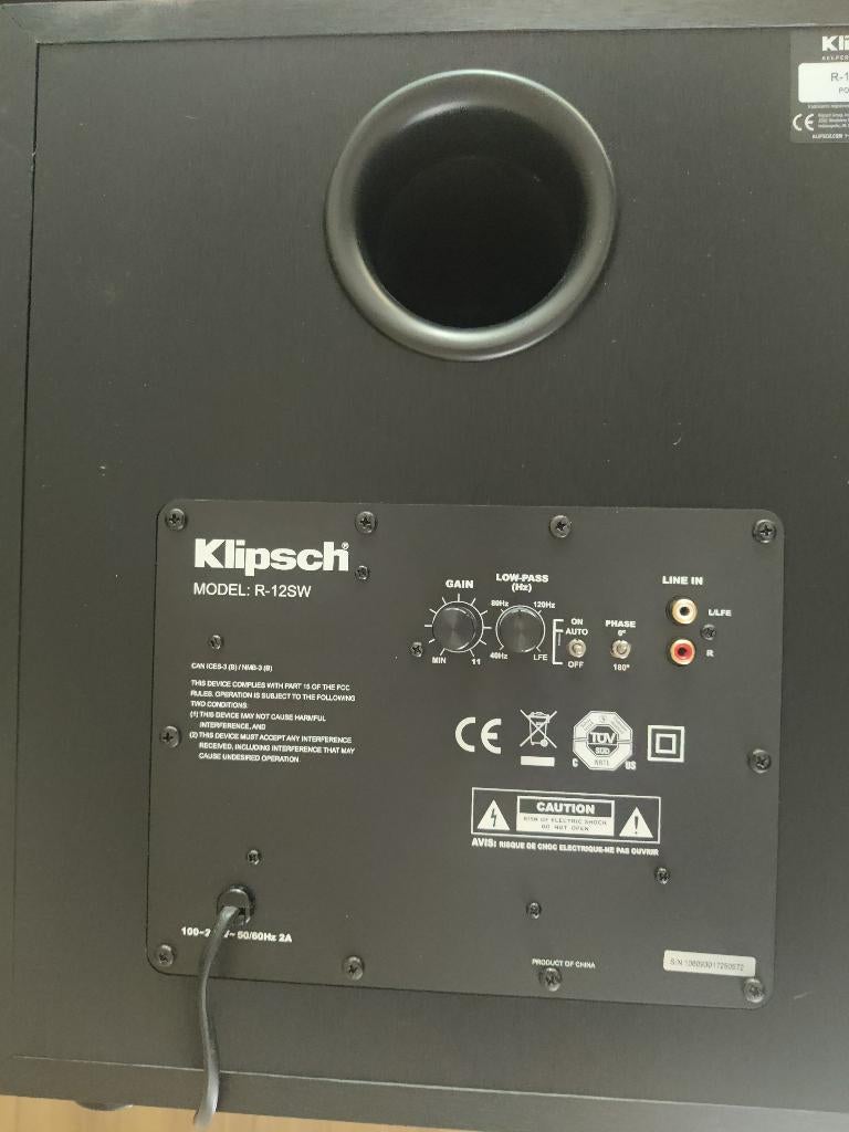 Klipsc Subwoofer, Gebruikt, 120 watt of meer, Front, Rear of Stereo speakers, Ophalen