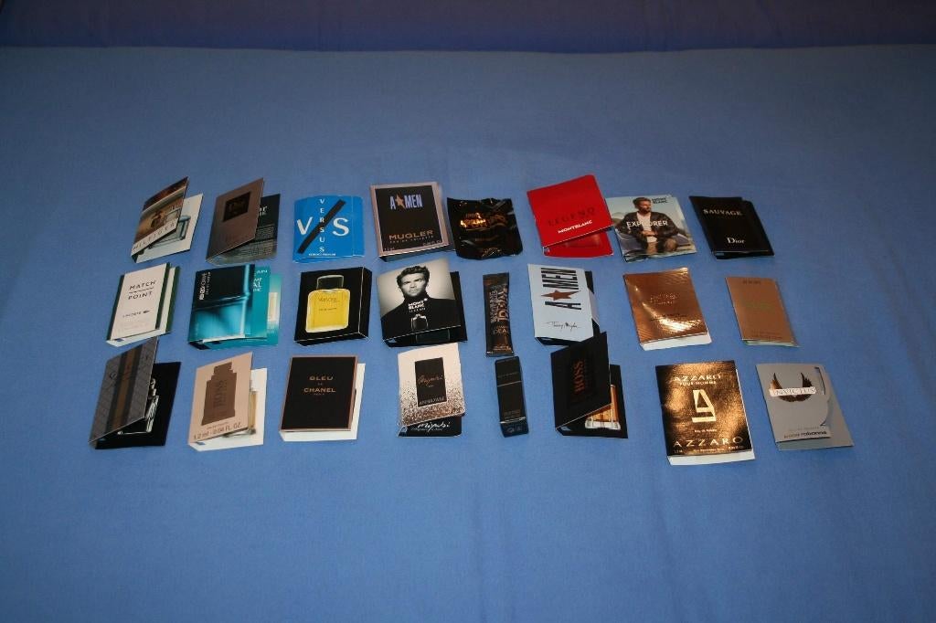 24 verschillende staaltjes heren parfums heel bekende merken, Verzenden, Nieuw, Miniatuur, Gevuld