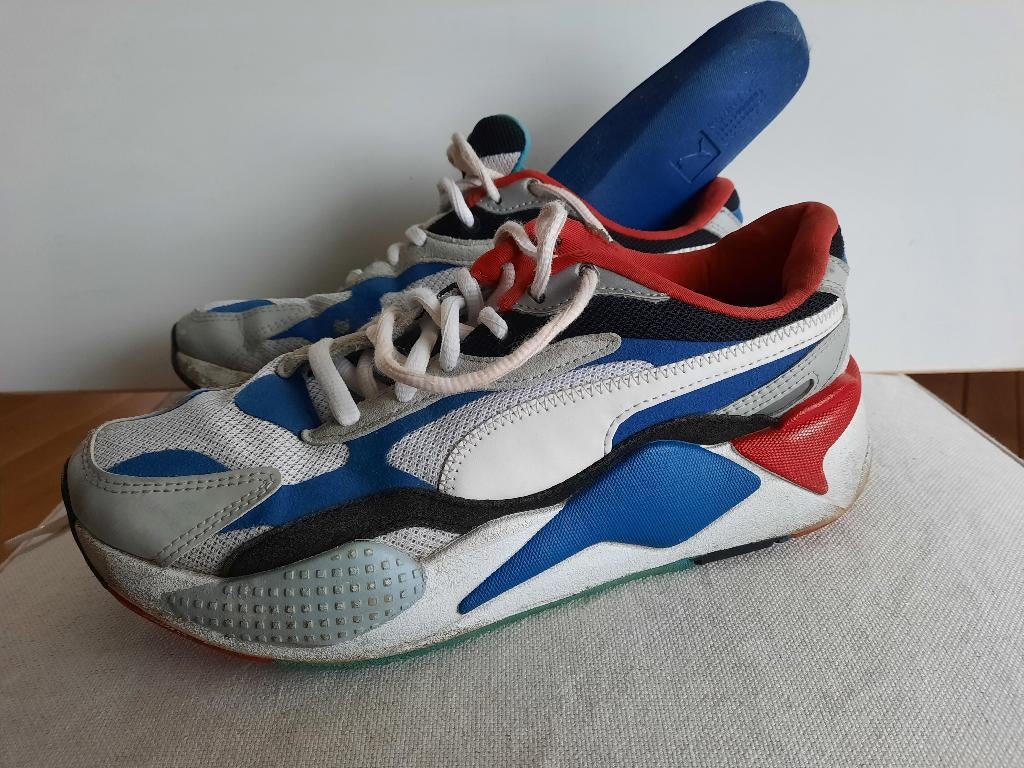 Puma RS-X 3 Puzzle White Blue Red maat 40, Puma, Wit, Ophalen of Verzenden, Sneakers of Gympen