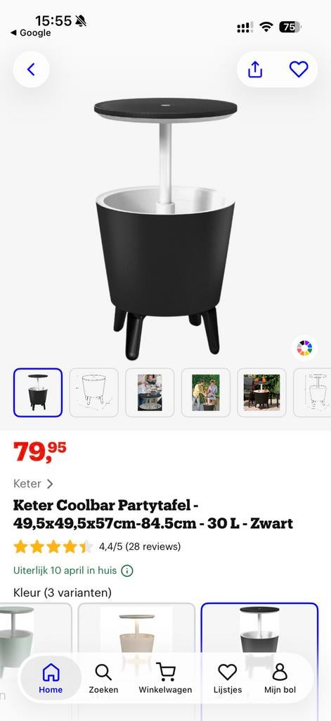 Keter coolbar partytafel, Minder dan 55 cm, Ophalen of Verzenden, Zo goed als nieuw, 60 cm of meer