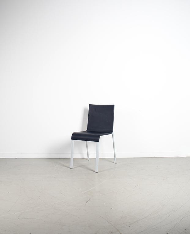 3x Vitra Maarten van Severen 03 Stoel Donkerblauw Stapelbaar, Niet ingevuld, Kunststof, Twee, Niet ingevuld