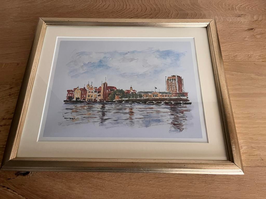 Schilderij Willemstad Curaçao - Landhuis Habaai, Ophalen of Verzenden