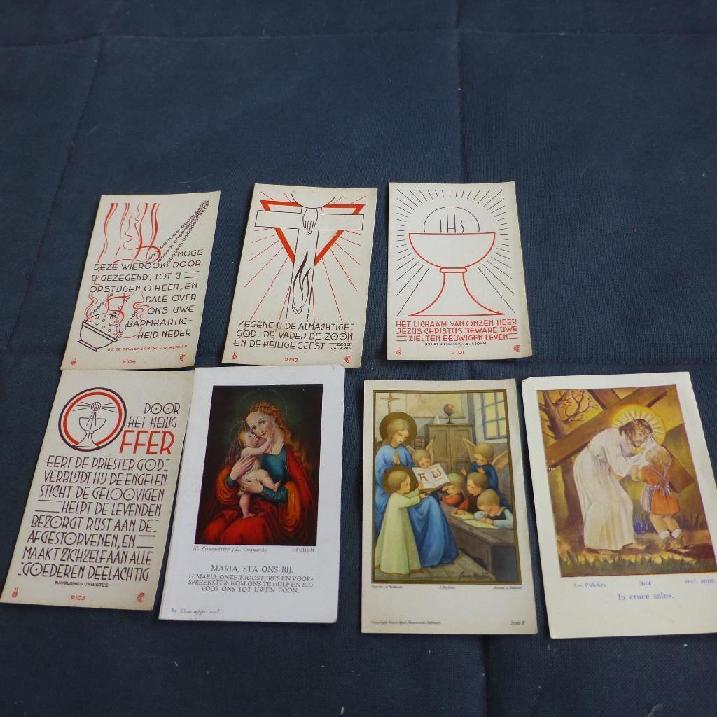 Bidprentjes  7 stuks vaar van een dubbel, Verzamelen, Bidprentjes en Rouwkaarten, Ophalen of Verzenden, Bidprentje