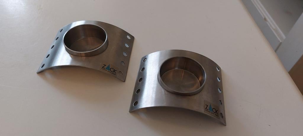 rvs-waxinelichthouders van het Duitse designmerk Zack, Huis en Inrichting, Woonaccessoires | Kandelaars en Kaarsen, Gebruikt, Ophalen of Verzenden