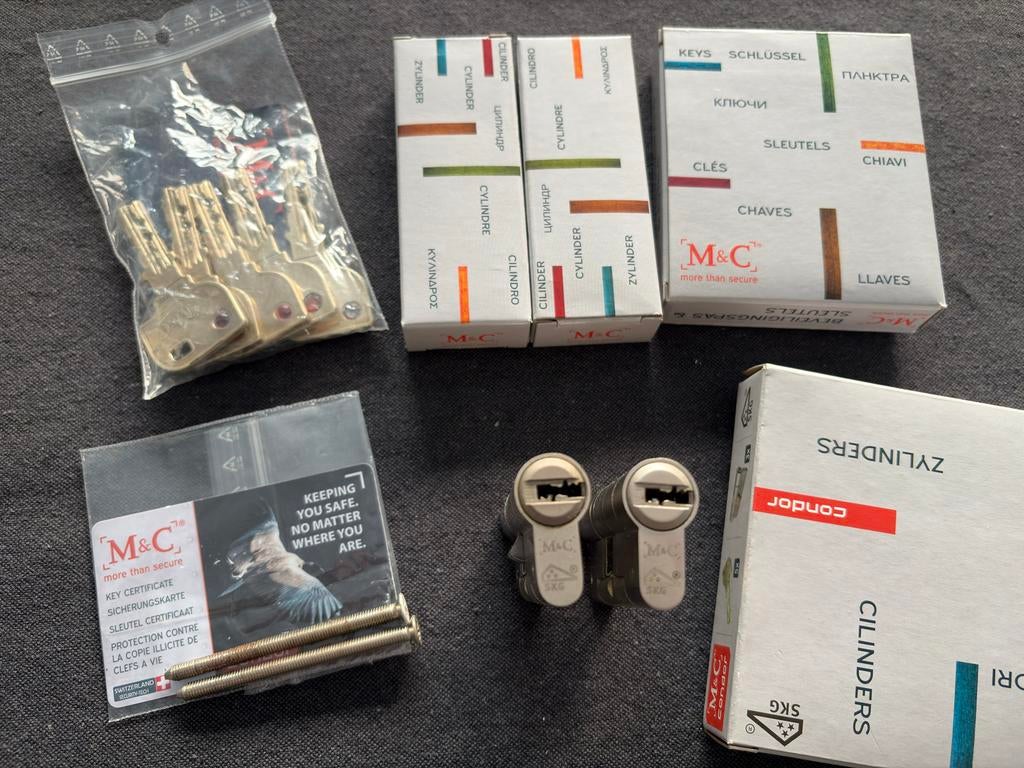 M&C Condor SKG*** Veiligheid Cilindersloten, Ophalen of Verzenden, Gebruikt, Rvs, Slot