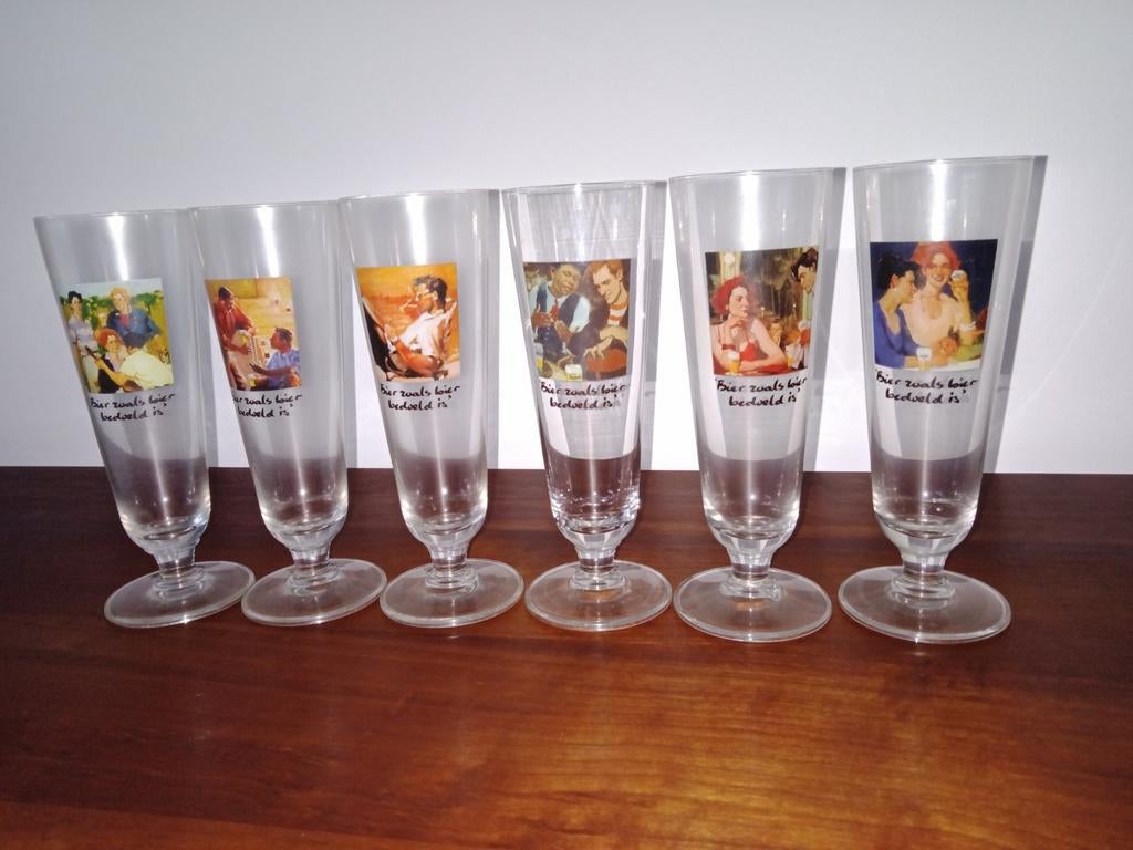 Complete set Heineken glazen 'Bier zoals Bier bedoeld is', Ophalen of Verzenden, Nieuw, Glas of Glazen, Heineken