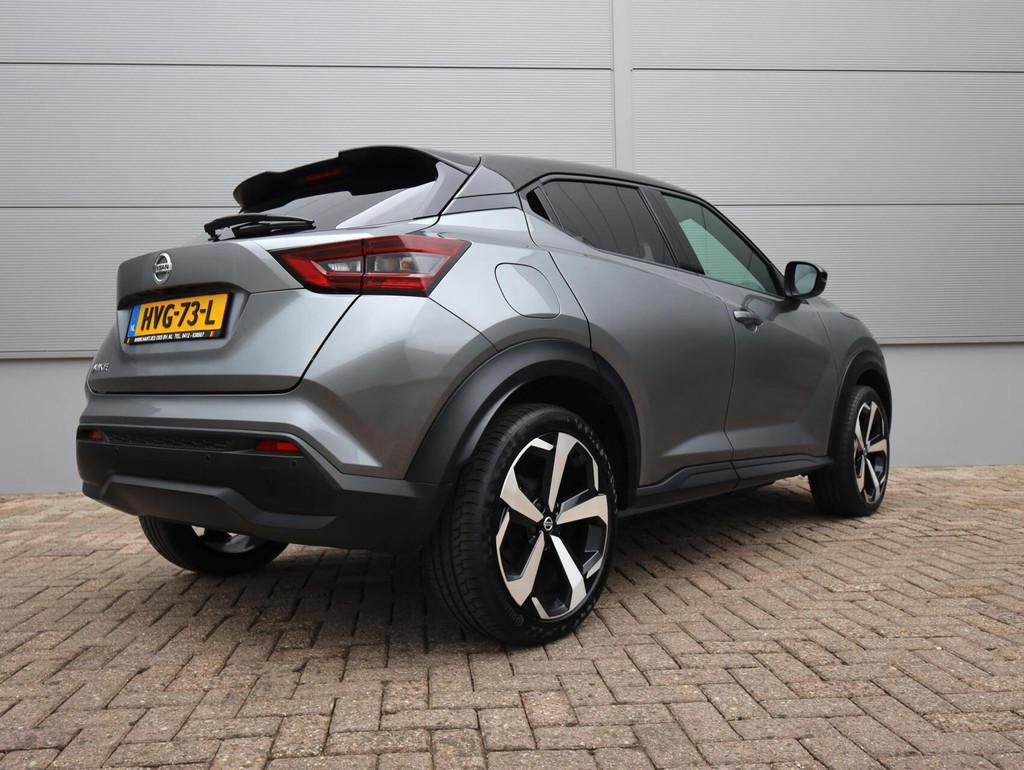 Nissan Juke 1.0 DIG-T Tekna Automaat (Vol-Opties!) Two-Tone, Met garantie (alle), Bedrijf, 3 cilinders, 638 kg