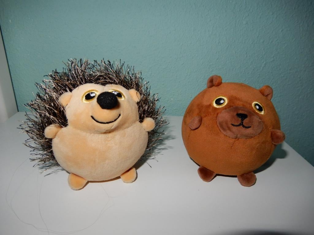 Squishy stressbal knuffel egel en bever ZGAN, Verzenden, Overige typen, Zo goed als nieuw, Wasbaar