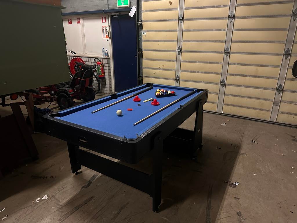 Pooltafel 6,5ft airhockeytafel 2-in-1 met accessoires, Een of twee spelers, Ophalen of Verzenden, Zo goed als nieuw