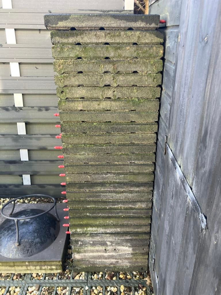 26 rubber tegels 50x50, Tuin en Terras, Tegels en Klinkers, Ophalen, Gebruikt, Overige typen, Rubber