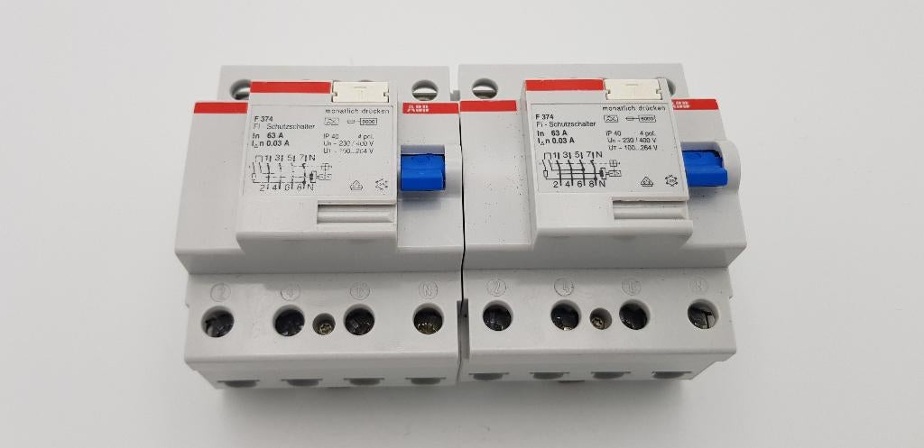 ABB Groepenkast Aardlekschakelaar F374 63A 30mA (1x), Gebruikt, ABB, Onbekend, Ophalen of Verzenden