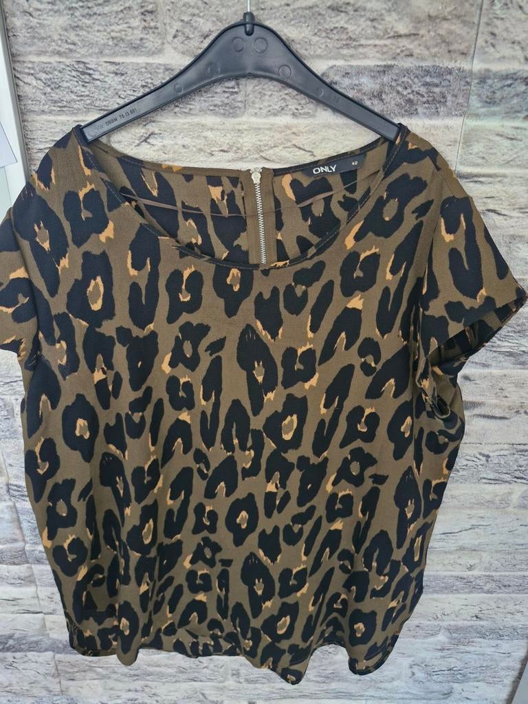 Groene panterprint blouse Maat 42, Kleding | Dames, Blouses en Tunieken, Only, Maat 42/44 (L), Onbekend, Ophalen of Verzenden