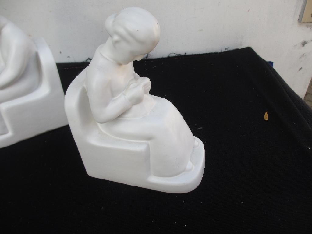 2 plateel keramiek boekensteunen ontwerp Fransje Carbasius., Ophalen of Verzenden