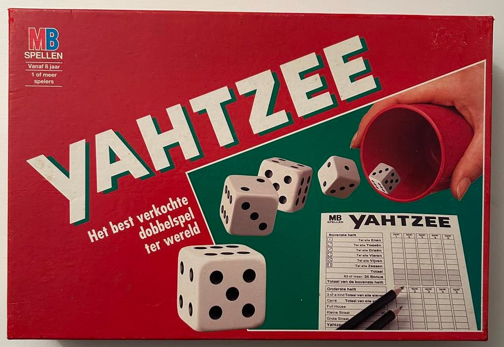 Spel Luxe YAHTZEE origineel MB spellen Compleet, Vijf spelers of meer, Ophalen of Verzenden, Zo goed als nieuw
