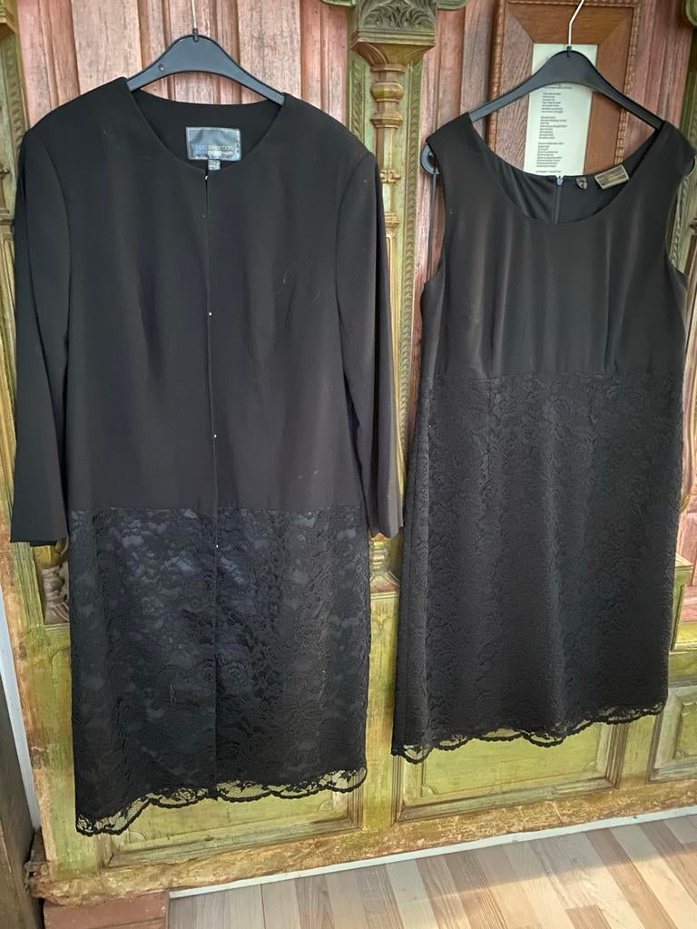 Elegante jurk met jas, maat 42-46, Kleding | Dames, Ophalen of Verzenden, Nieuw, Maat 42/44 (L), Zwart