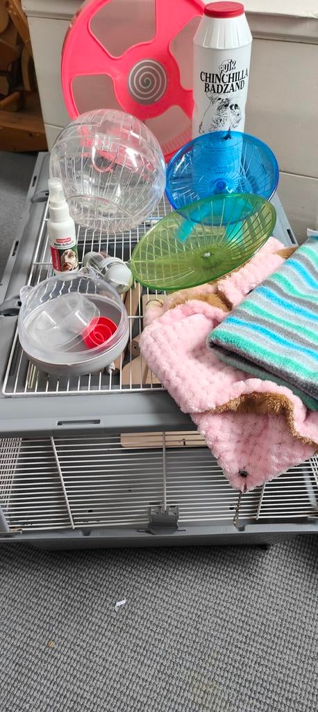 Hamster kooi met heel veel toebehoren, Ophalen of Verzenden, 75 tot 110 cm, Kooi, Chinchilla