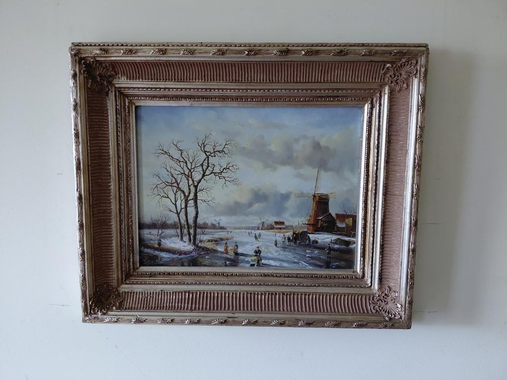 18e eeuws Winterlandschap te Haarlem, Ophalen of Verzenden