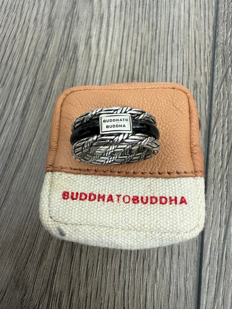 Buddha to Buddha Ring Retut Steen Onyx Maat 19, 19 tot 20, Zwart, Nieuw, Ophalen of Verzenden