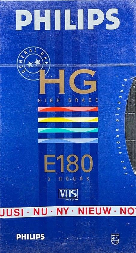 Philips Videoband High Grade E 180 VHS 180 min. 3 uur, Cd's en Dvd's, VHS | Documentaire, Tv en Muziek, Nieuw in verpakking, Alle leeftijden