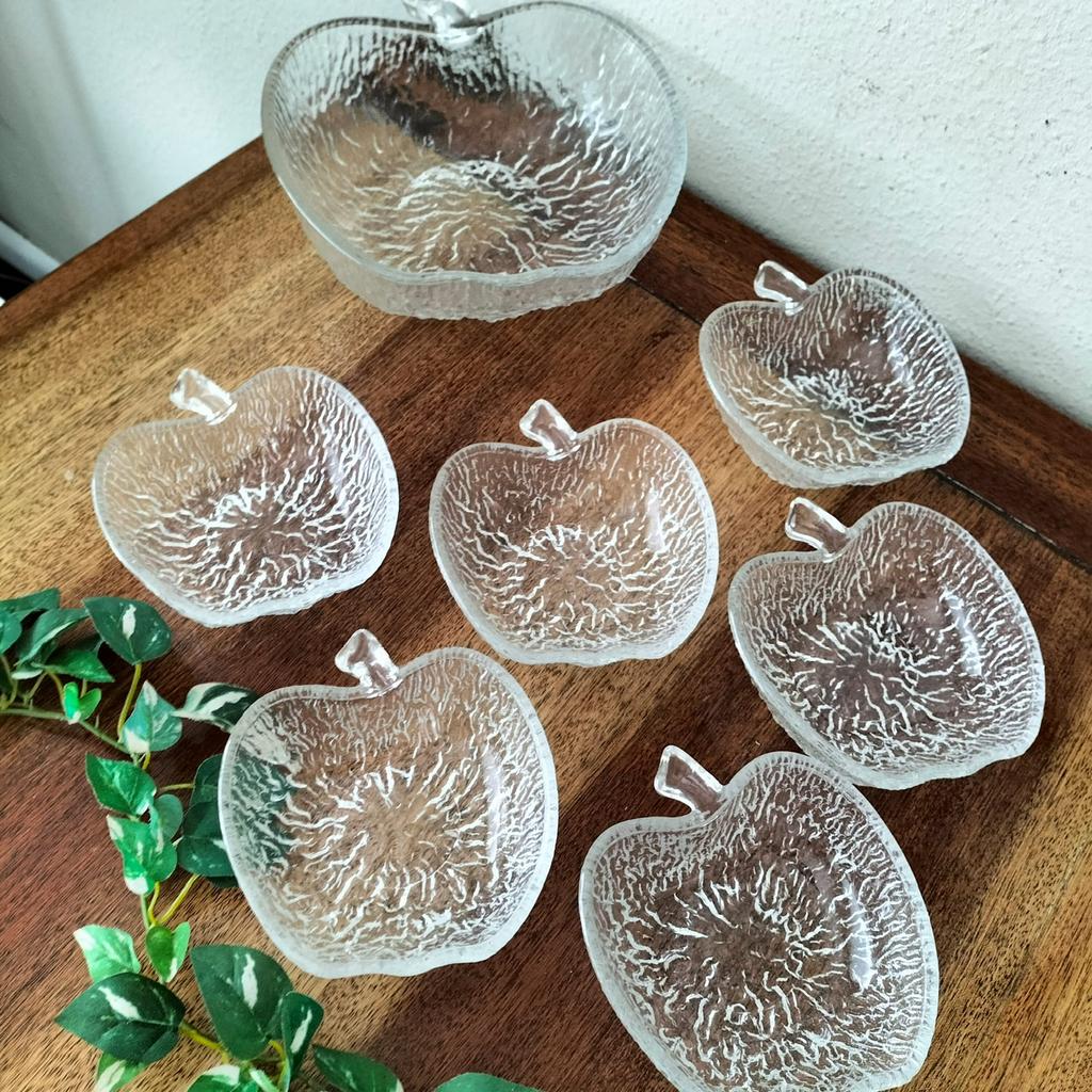 Retro schaaltjes, appel design., Antiek en Kunst, Antiek | Glas en Kristal, Ophalen of Verzenden