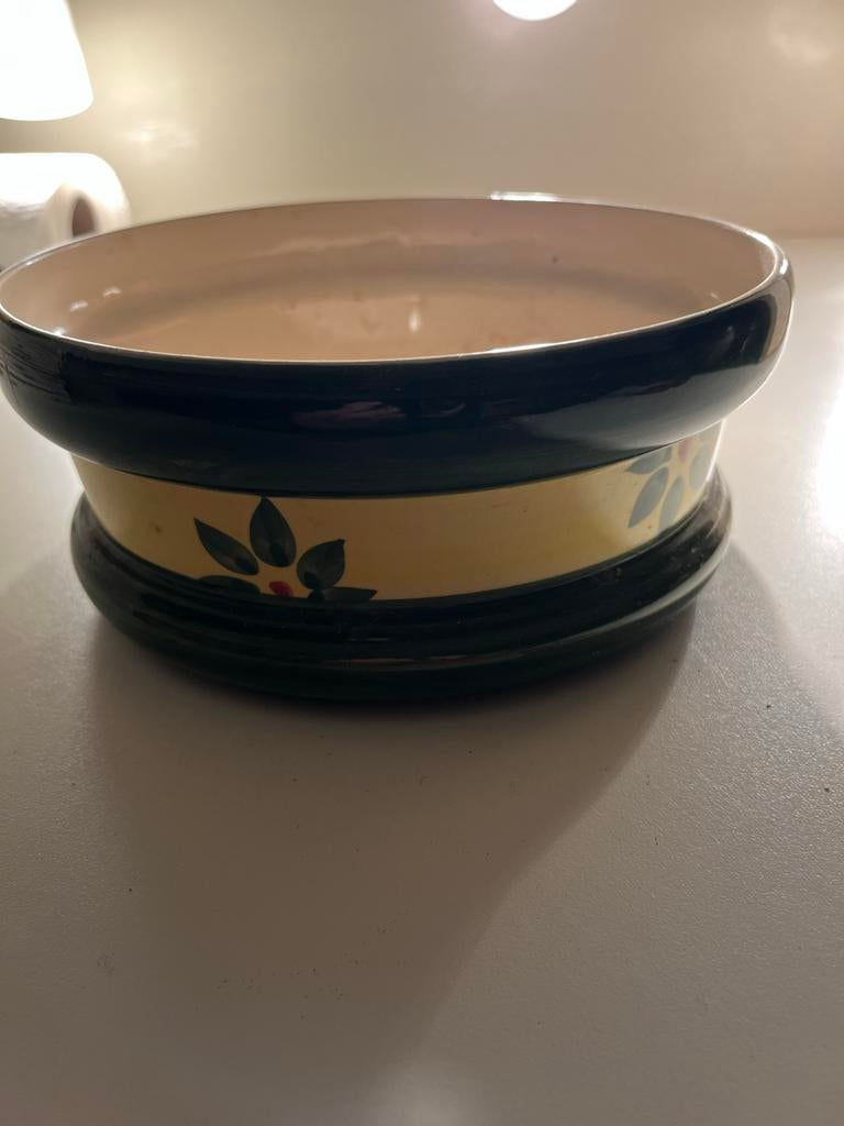 Porseleinen plantenschaal met decoratie, Gebruikt, Porselein of Keramiek, Schaal, Rond